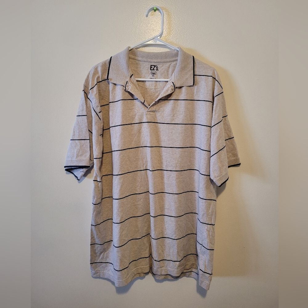 Hagger Men's Beige Striped Polo Shirt